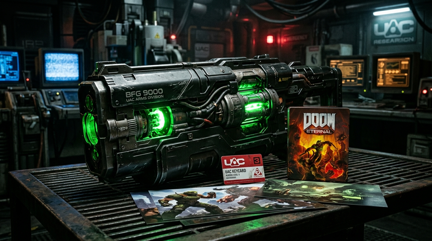 Doom Anthology Review: The Ultimate Collection Of Digital Paperweights The BFG 9000 Replica And Physical Goodies