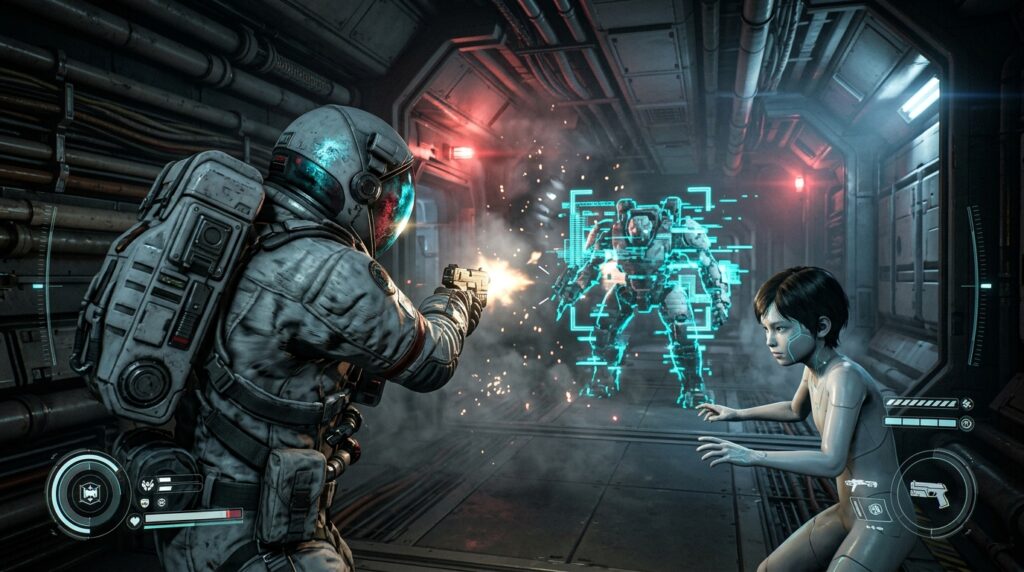 pragmata review clever combat shaky story 1792527671936